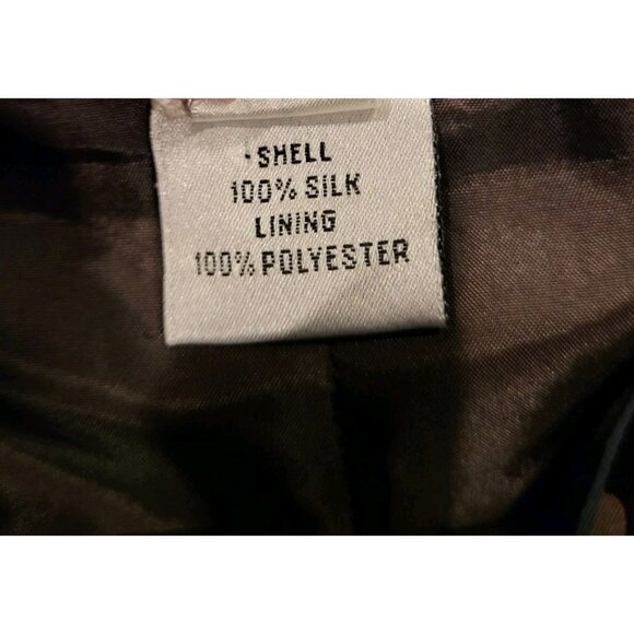 Talbots Brown Aqua Retro Geometric Print 100% Silk Lined Pencil Skirt Sz 10p - Picture 6 of 6